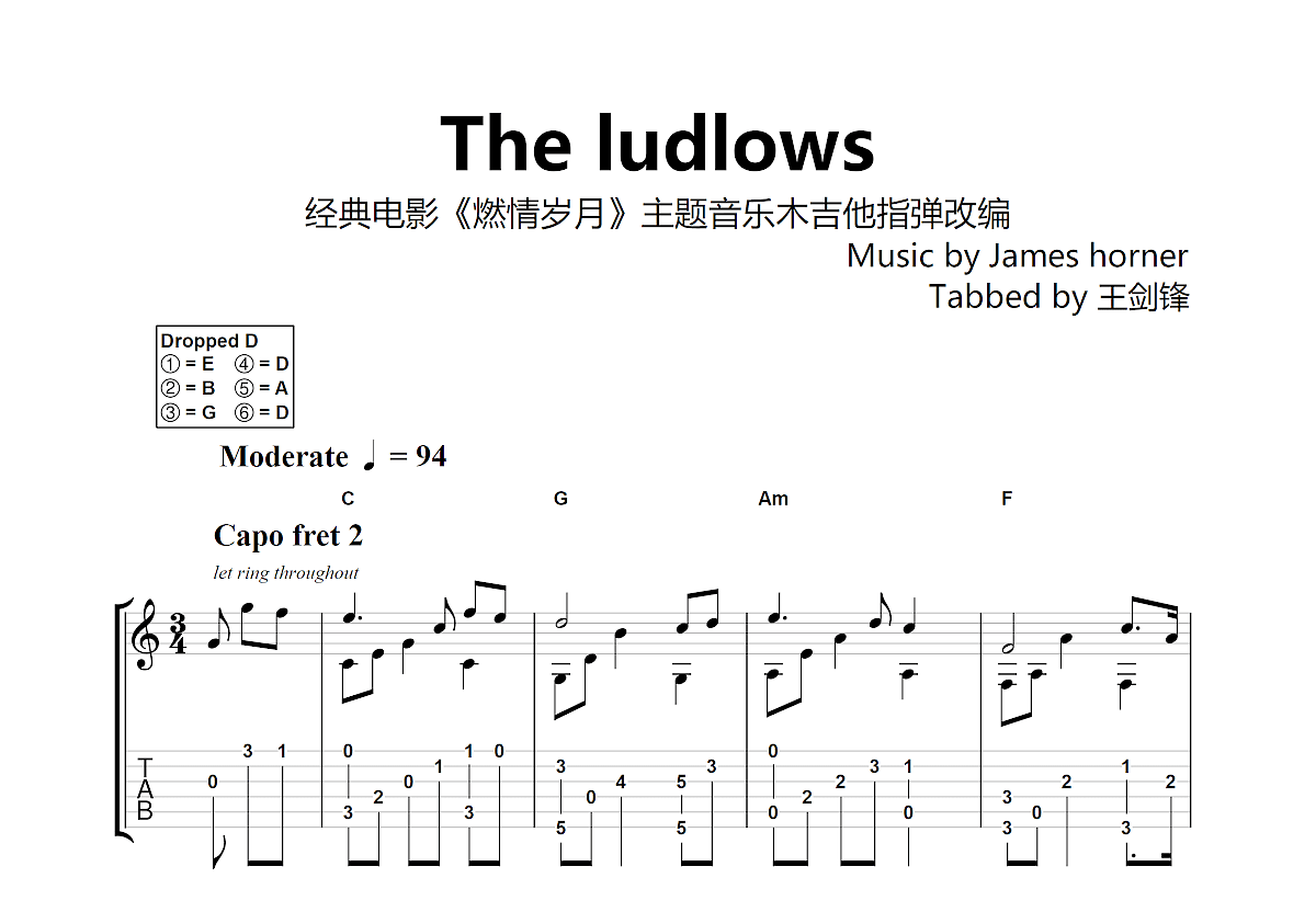 The ludlows吉他谱预览图