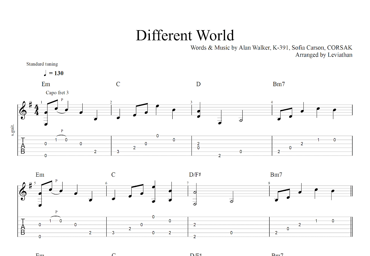 Different World吉他谱预览图
