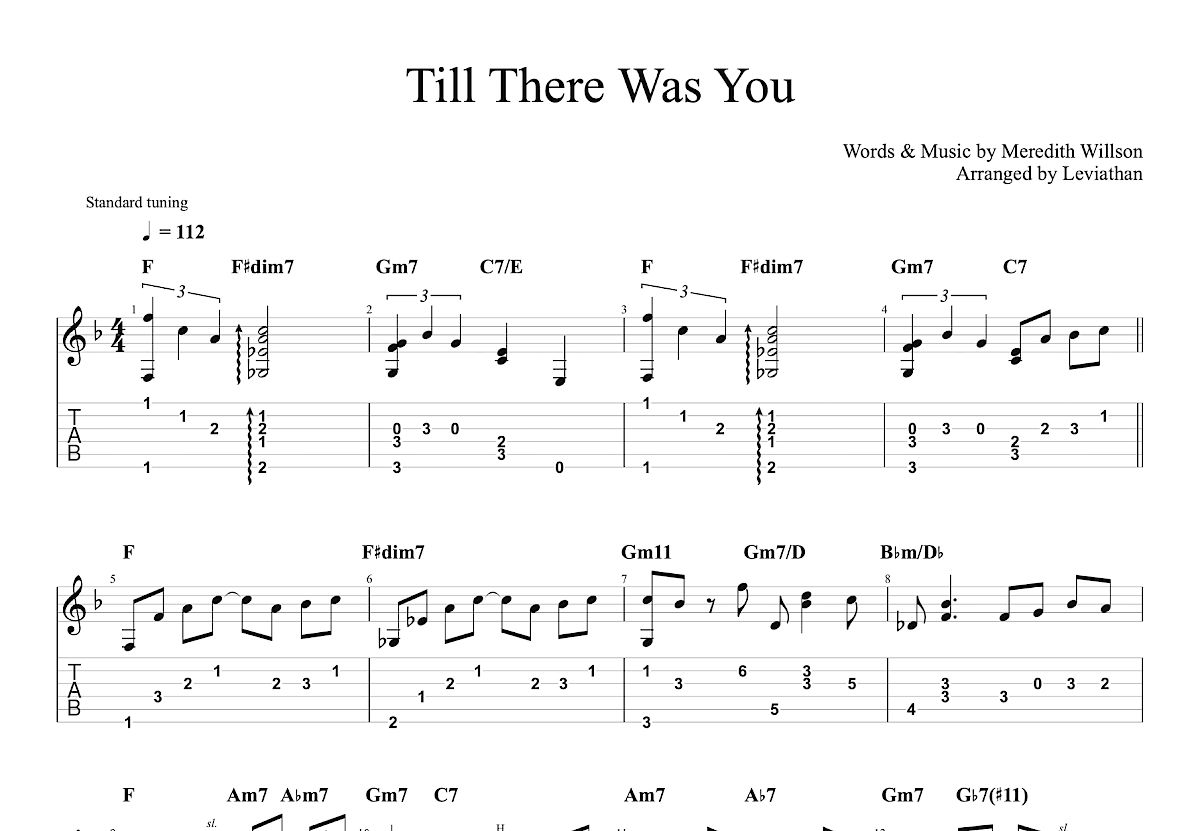 Till There Was You吉他谱预览图
