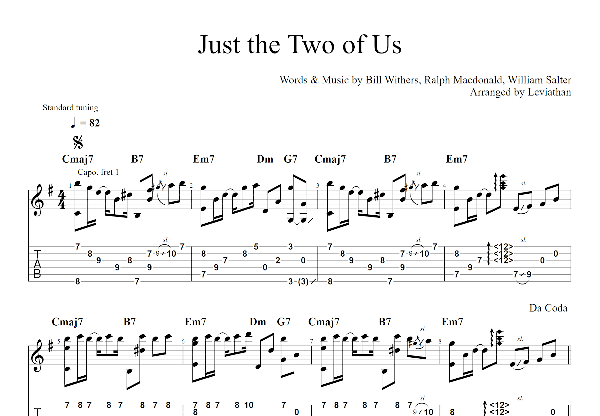 Just the Two of Us吉他谱预览图