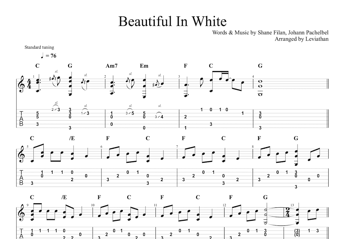 Beautiful In White吉他谱_Shane Filan_C调指弹