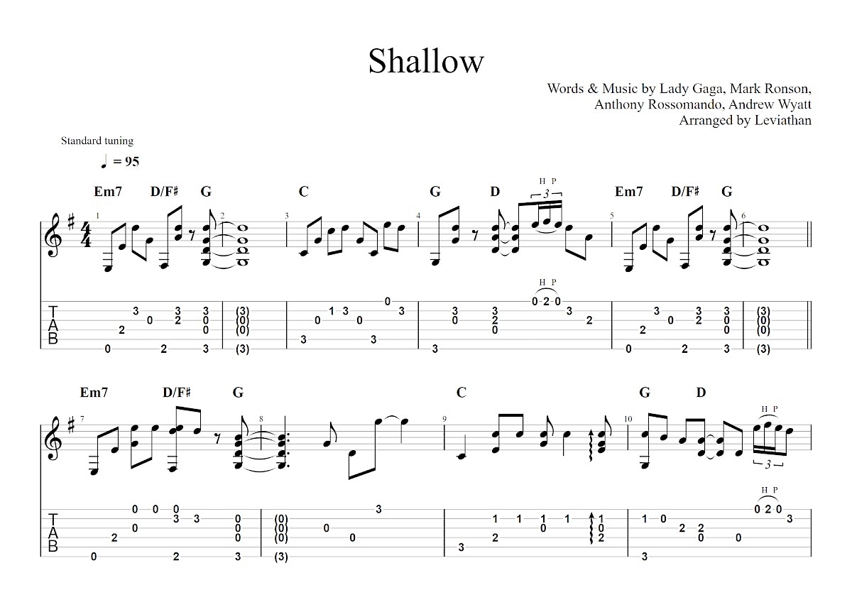 Shallow吉他谱预览图