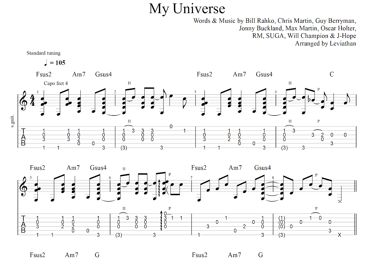 My Universe吉他谱预览图