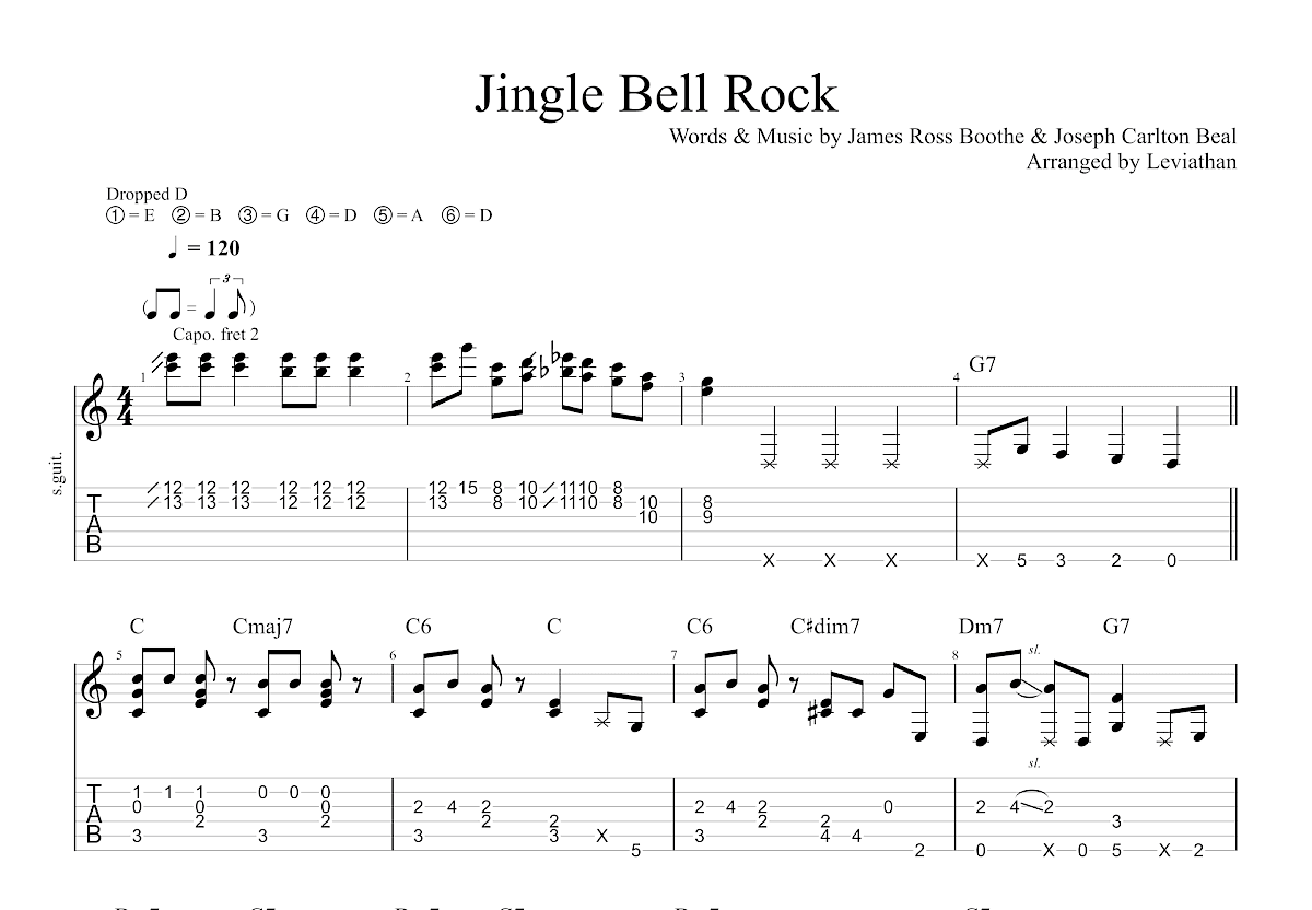 Jingle Bell Rock吉他谱预览图