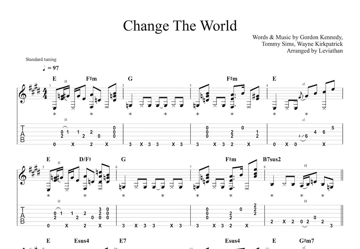 Change The World吉他谱预览图