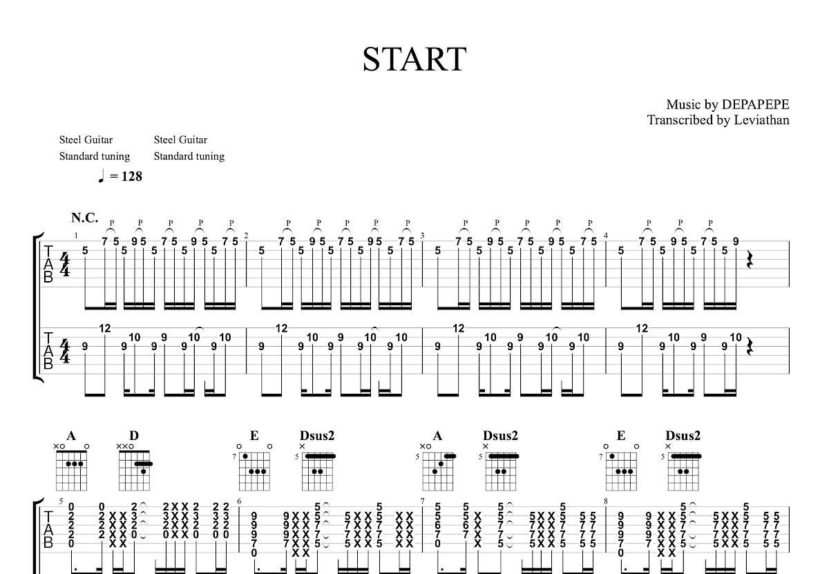 START吉他谱预览图