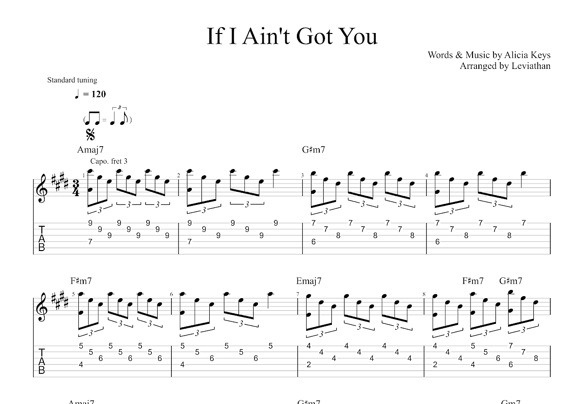 If I Ain't Got You吉他谱预览图