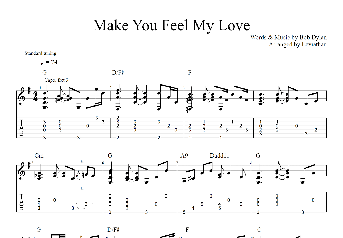 Make You Feel My Love吉他谱预览图