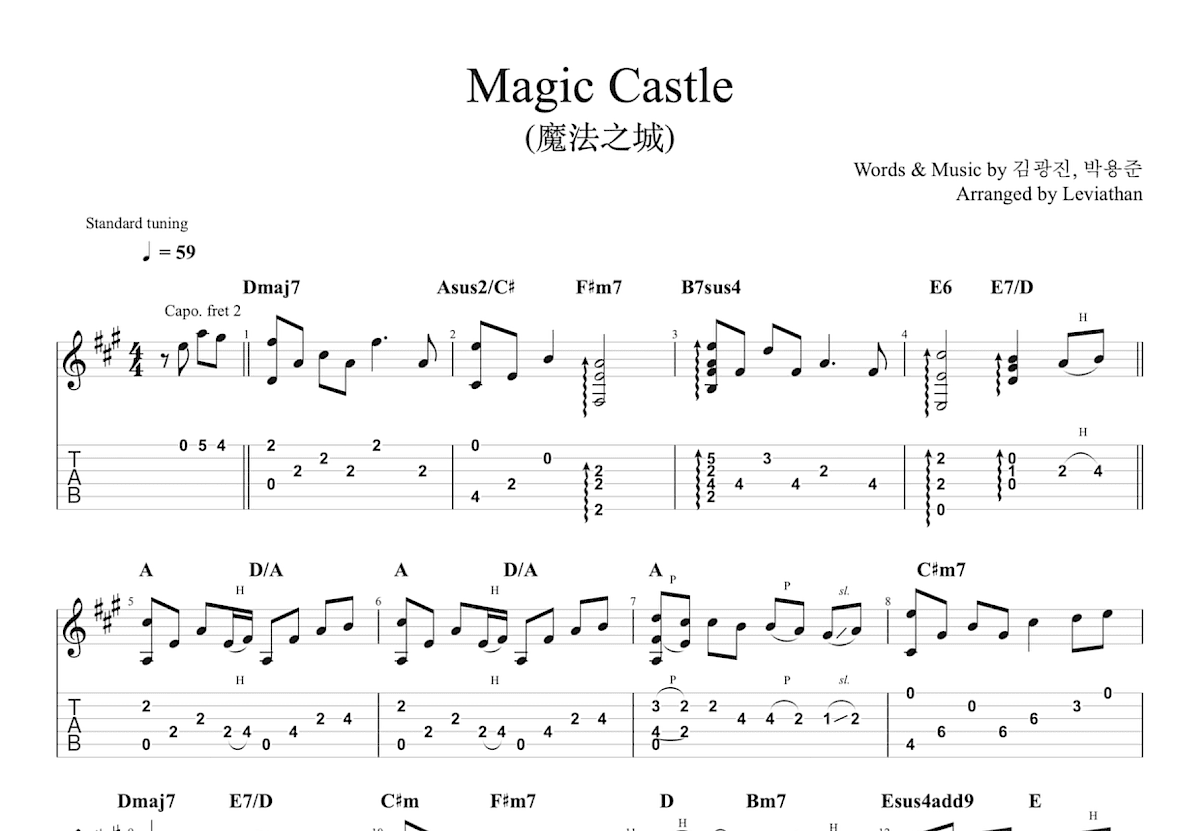 Magic Castle吉他谱_The Classic,东方神起_A调指弹