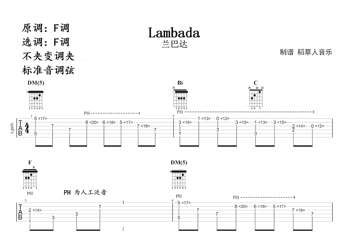 Lambada吉他谱预览图