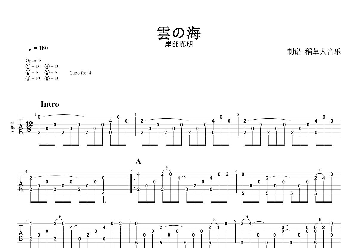 雲の海吉他谱预览图