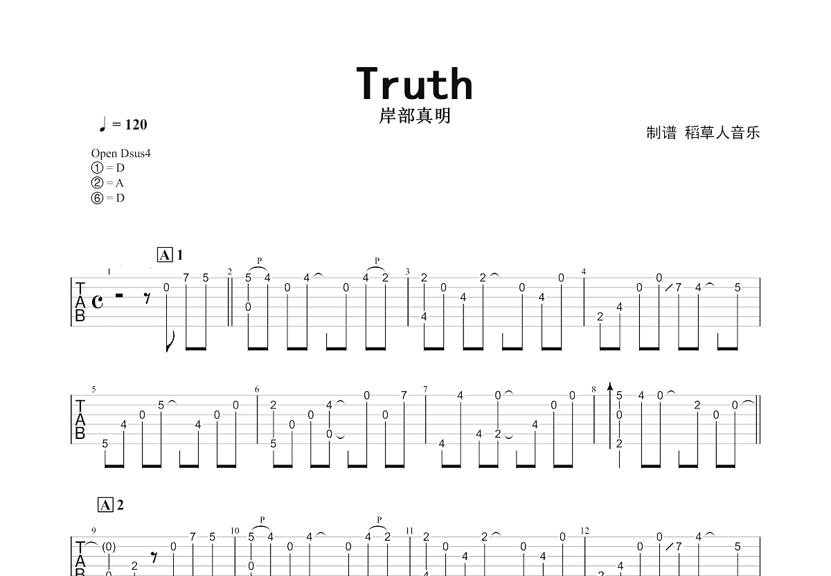 Truth吉他谱预览图