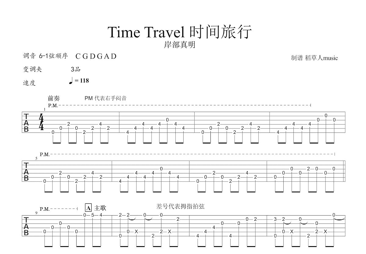 Time travel吉他谱预览图