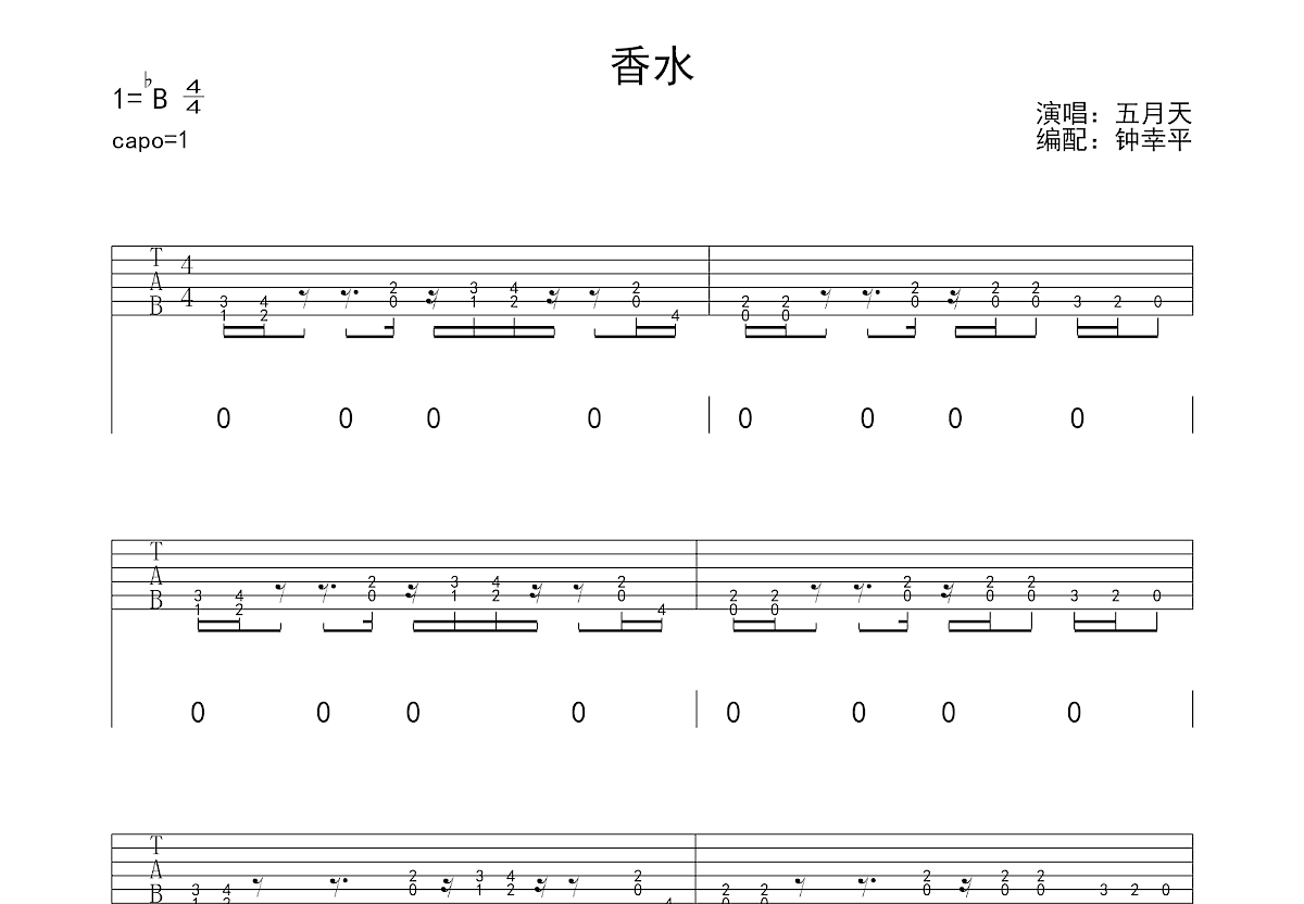 香水吉他谱预览图