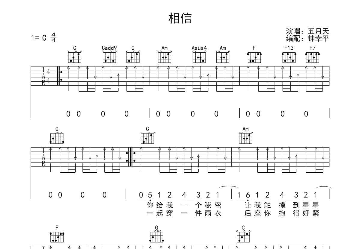 相信吉他谱预览图