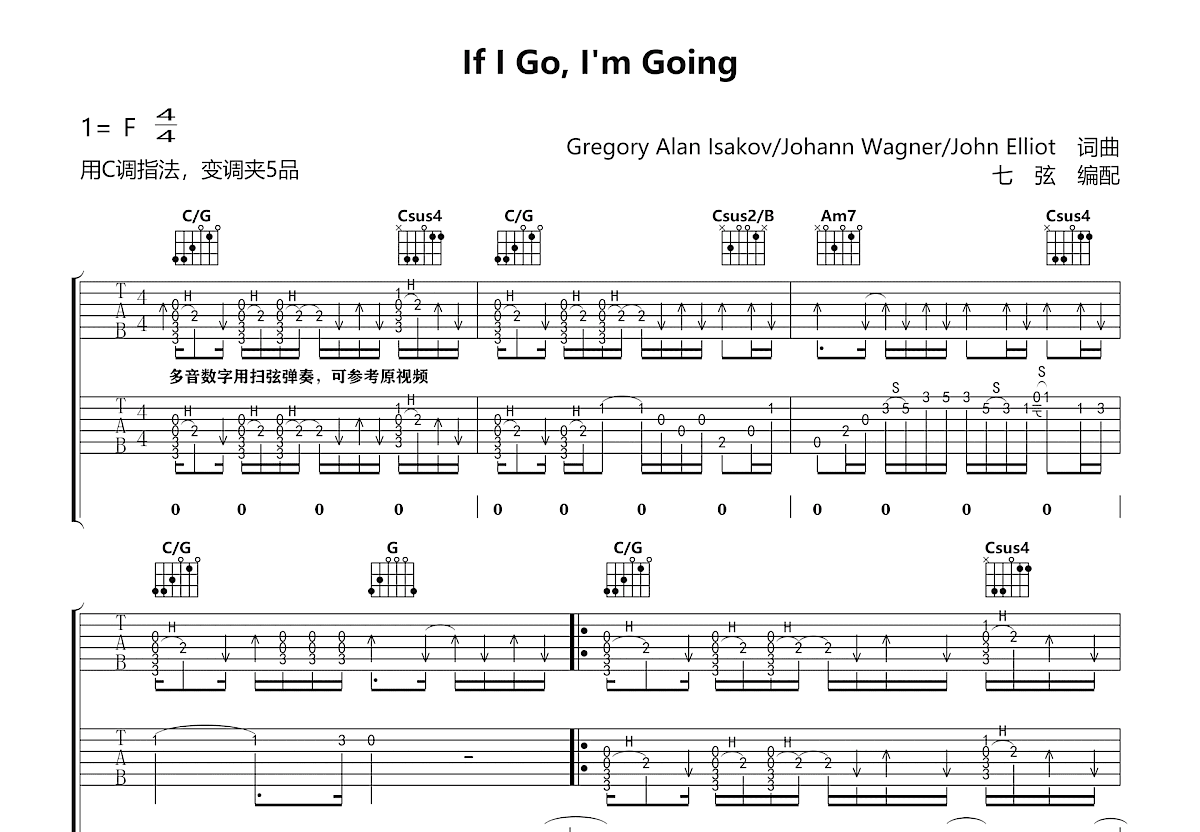 If I go, I’m going吉他谱预览图