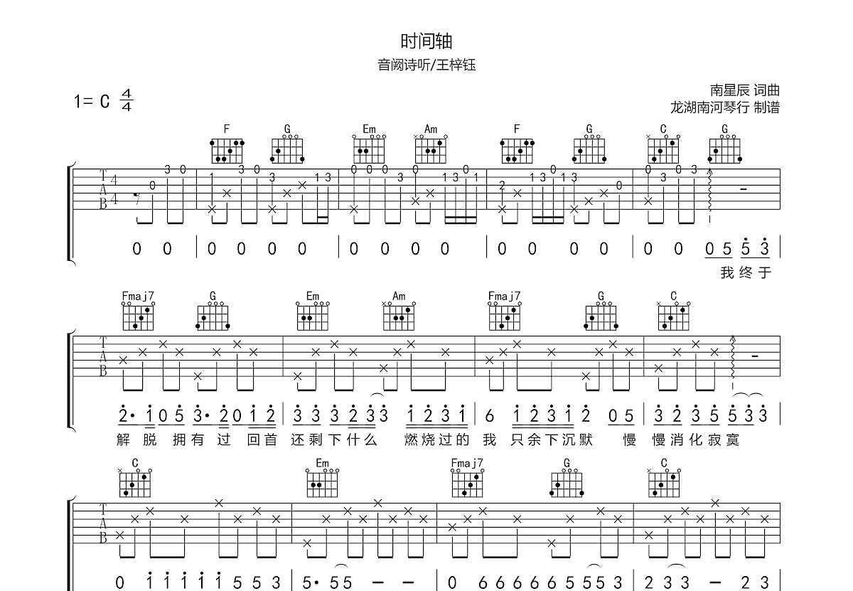 时间轴吉他谱预览图