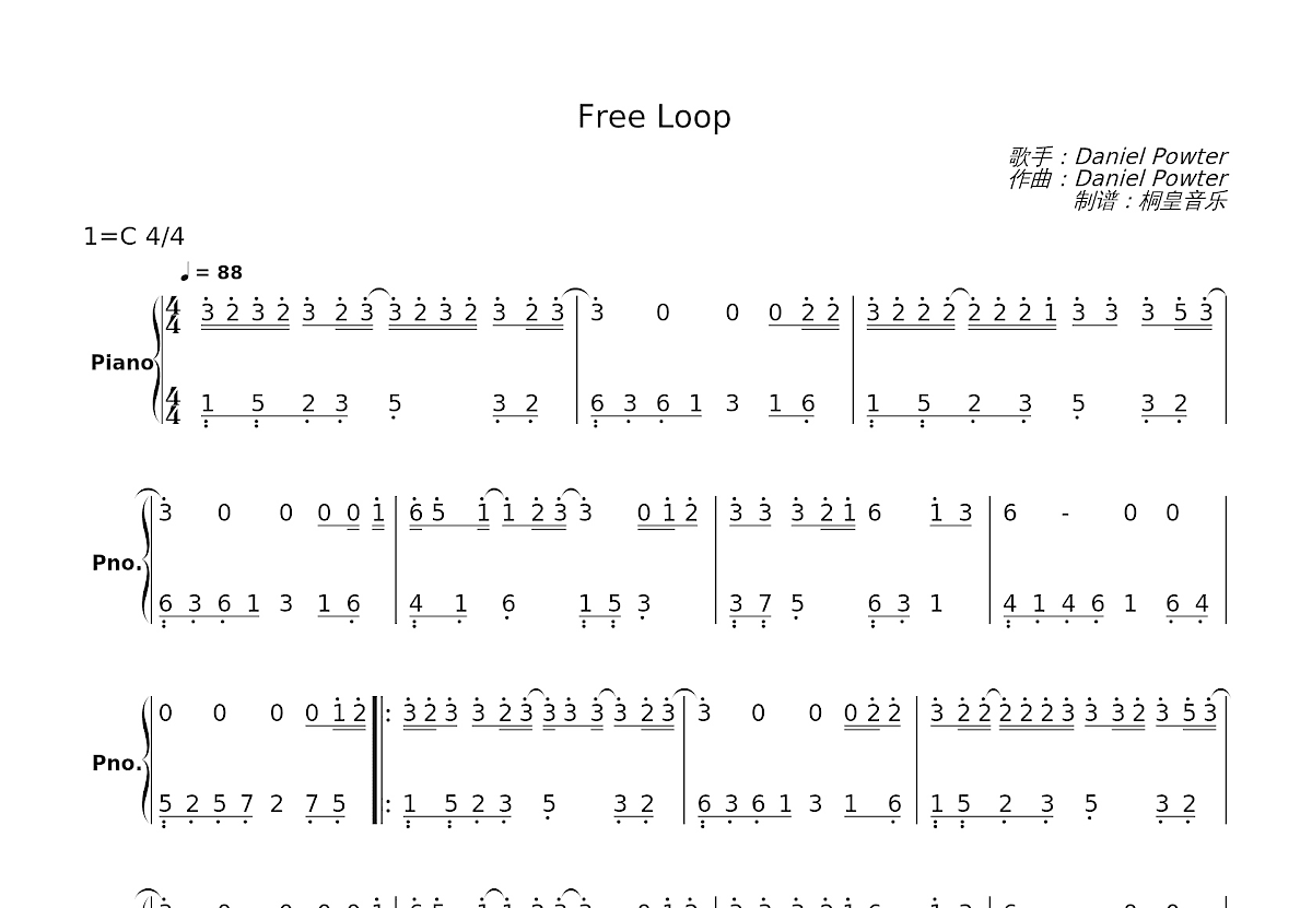 Free Loop简谱预览图