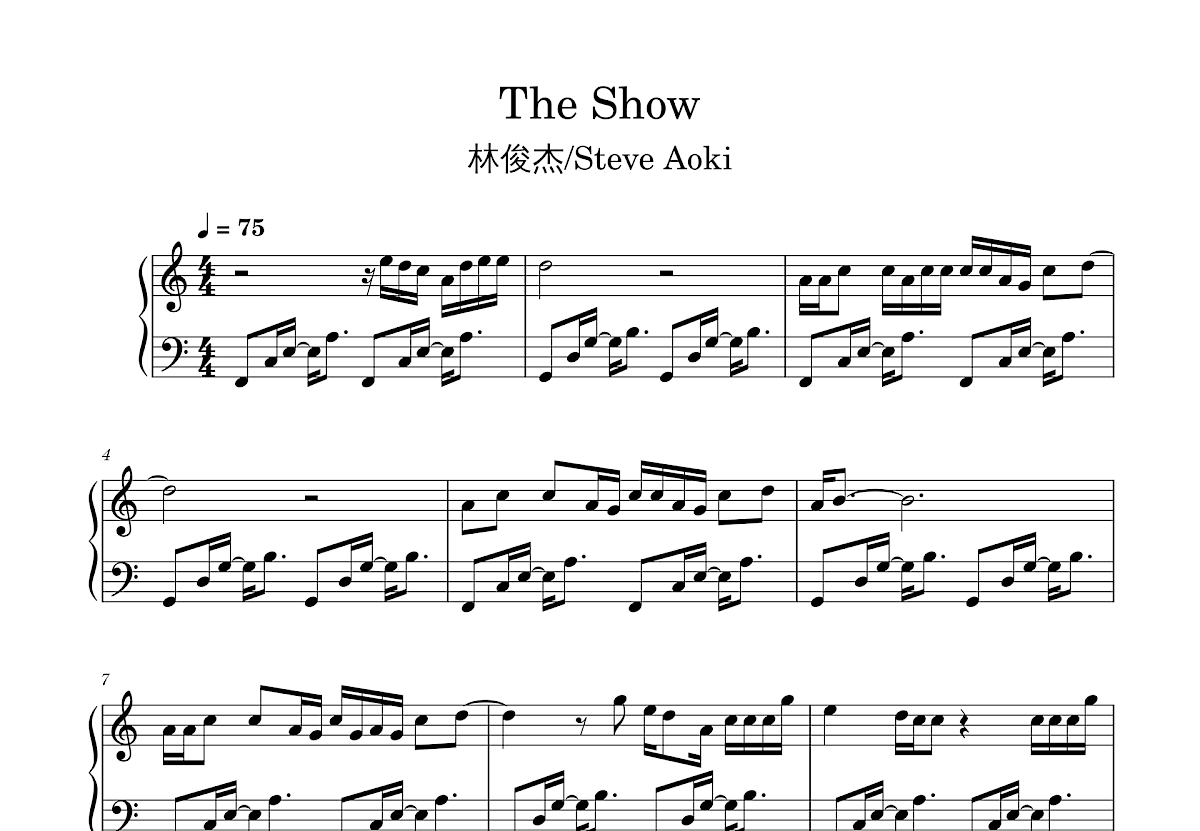 The Show五线谱预览图