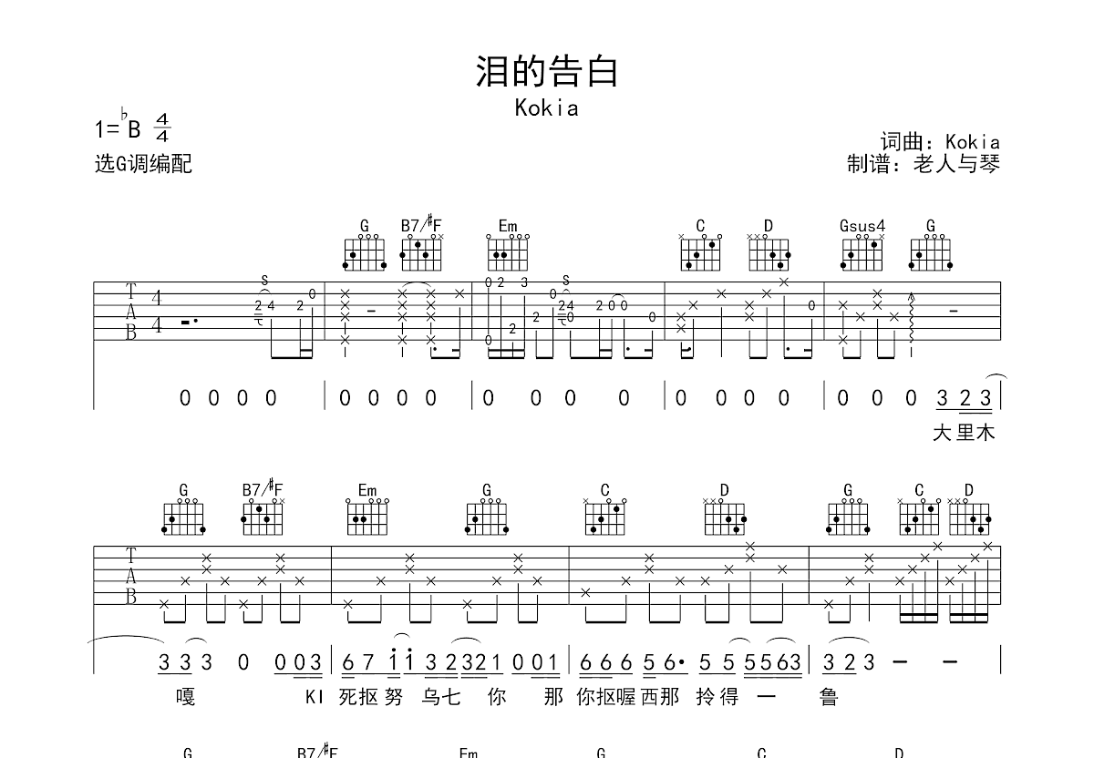 ありがとう...吉他谱预览图