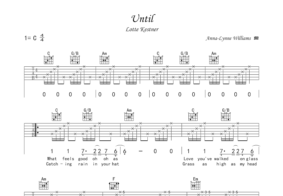 Until吉他谱预览图
