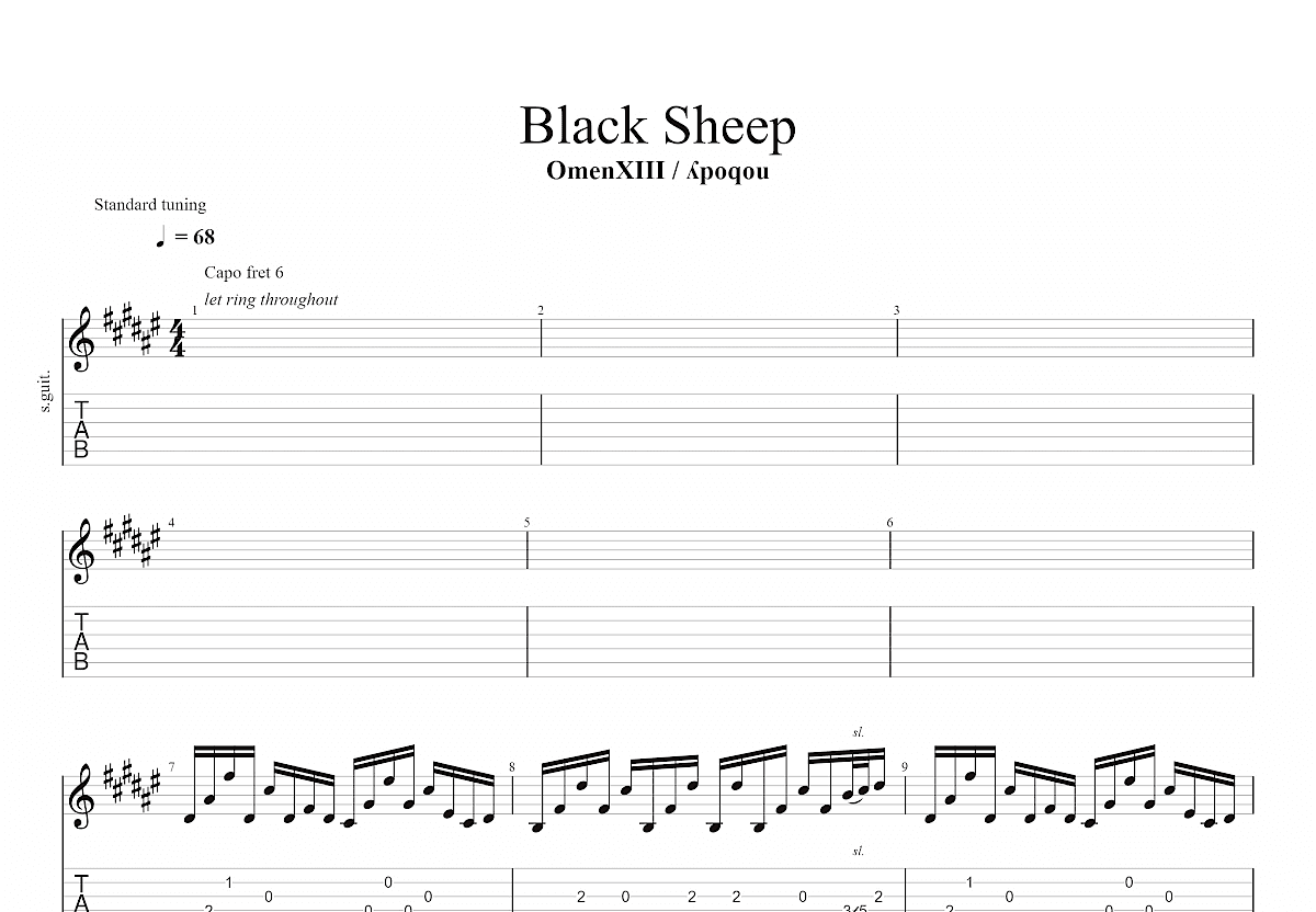 Black Sheep吉他谱预览图