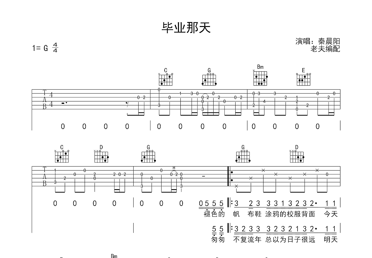 毕业那天吉他谱预览图