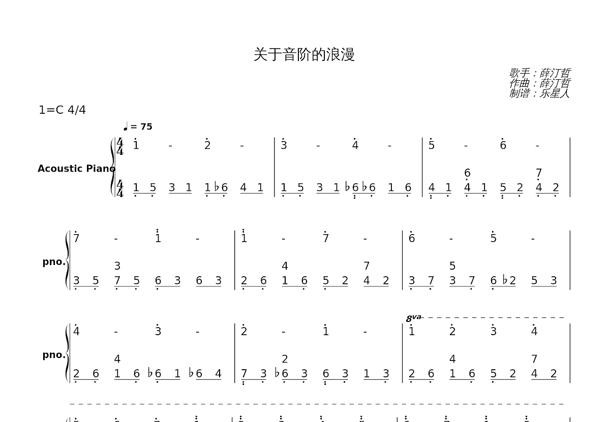 关于音阶的浪漫简谱预览图