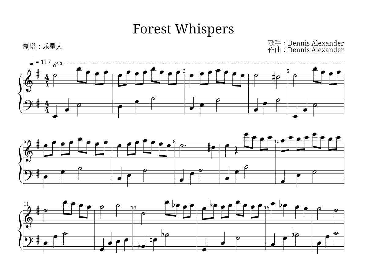 Forest Whispers五线谱预览图