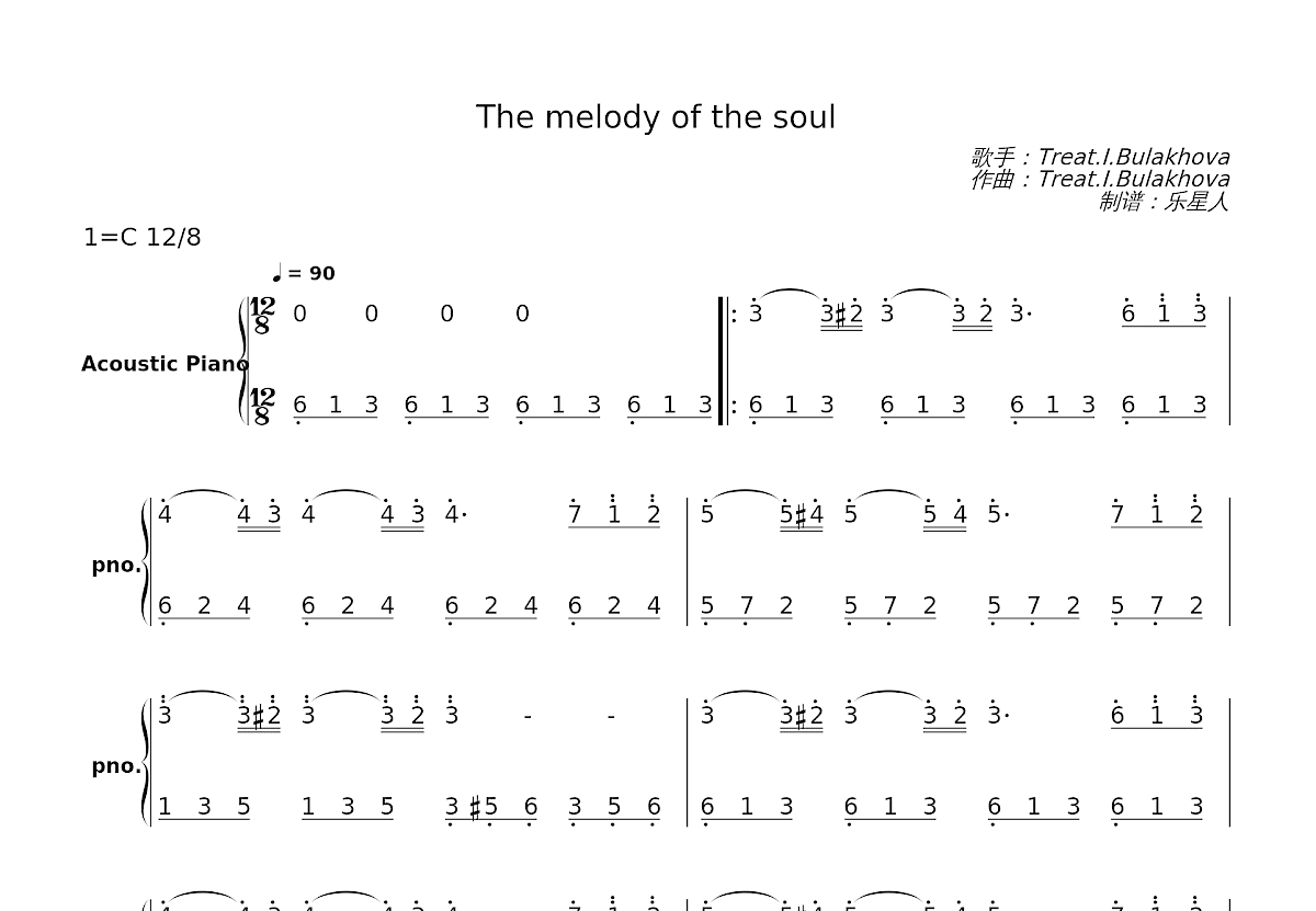 The melody of the soul简谱预览图