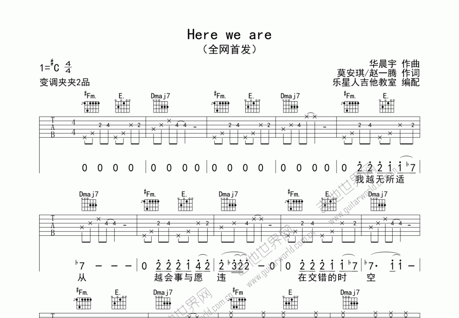 Here We Are吉他谱预览图