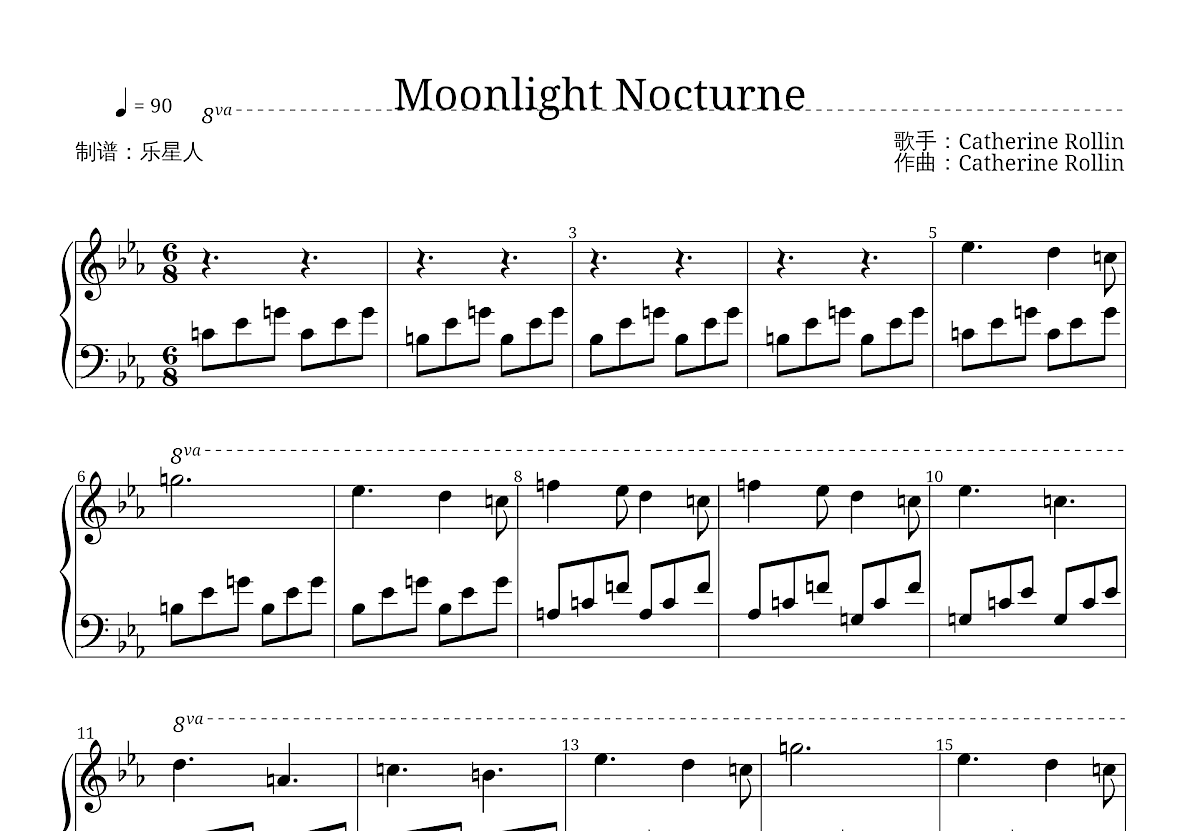 Moonlight Nocturne五线谱预览图