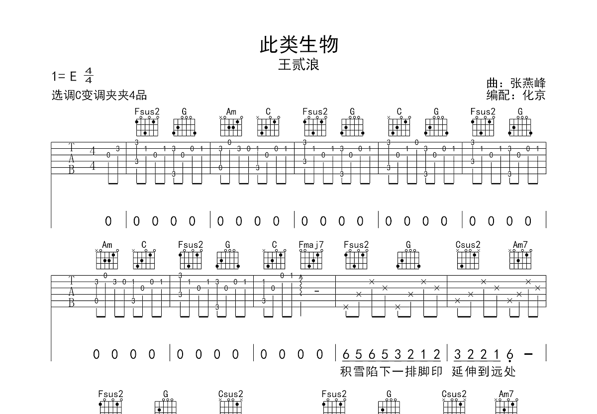 此类生物吉他谱预览图