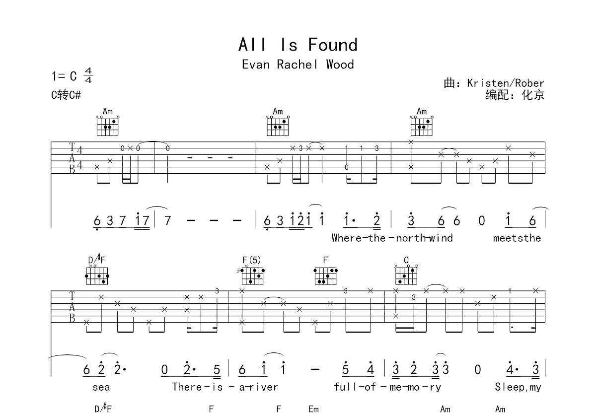 All Is Found吉他谱预览图