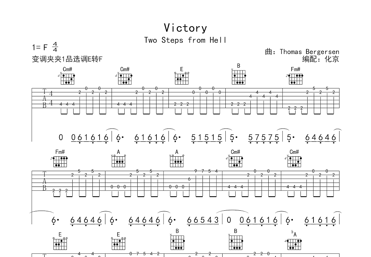 Victory吉他谱预览图