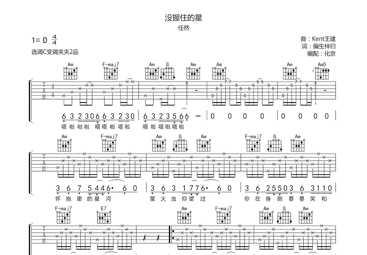 没握住的星吉他谱预览图
