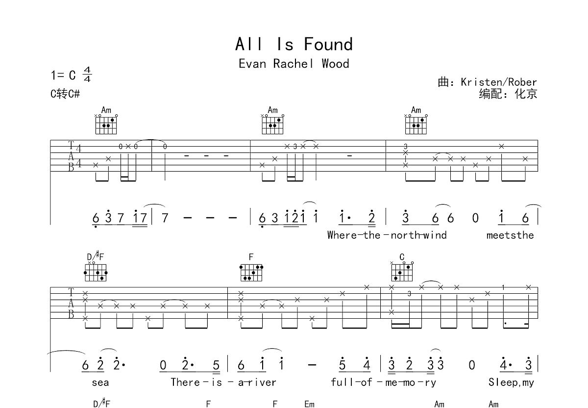 All Is Found吉他谱预览图