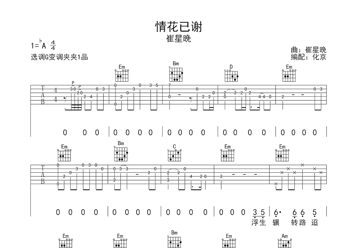情花已谢吉他谱预览图