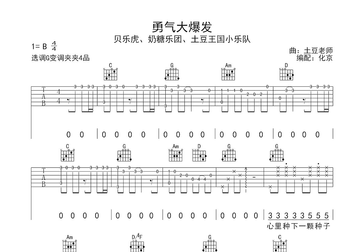 勇气大爆发吉他谱预览图