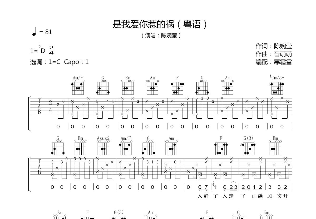 是我爱你惹的祸吉他谱预览图