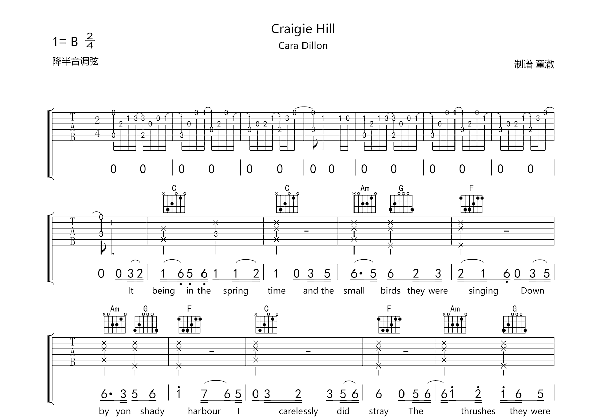 Craigie Hill吉他谱预览图