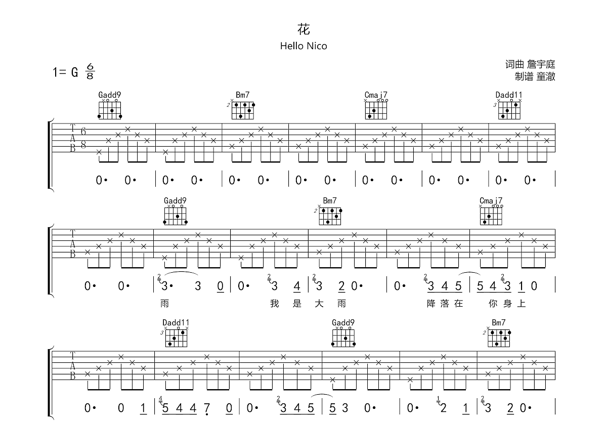 花吉他谱预览图