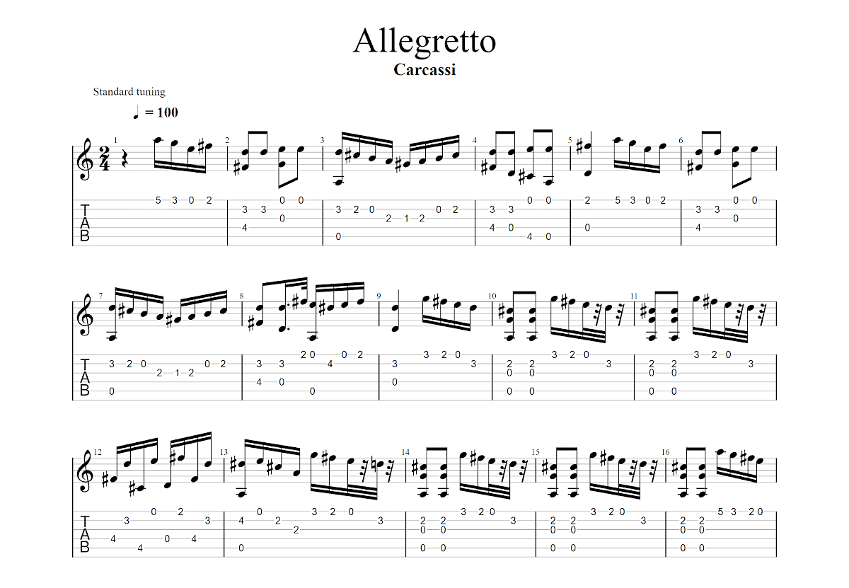 Allegretto吉他谱预览图