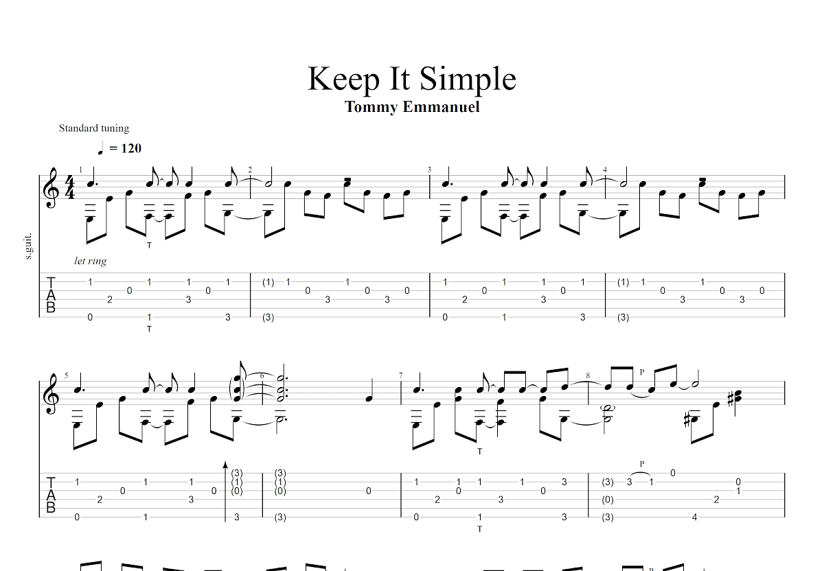 Keep It Simple吉他谱预览图