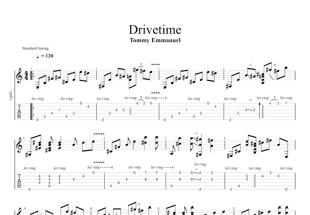 Drivetime吉他谱预览图