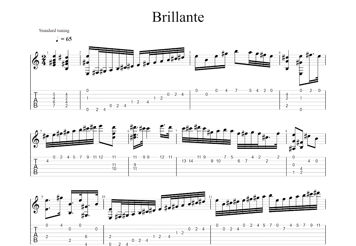 Brillante吉他谱预览图