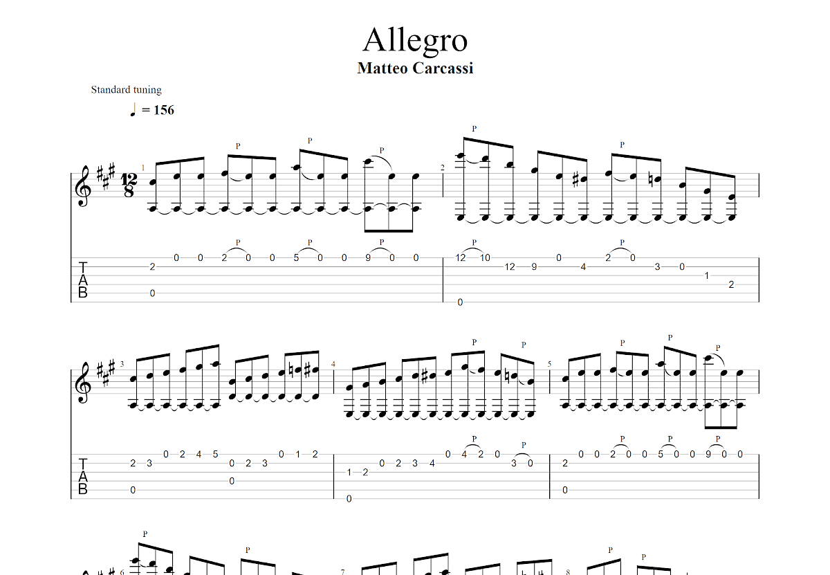 Allegro吉他谱预览图