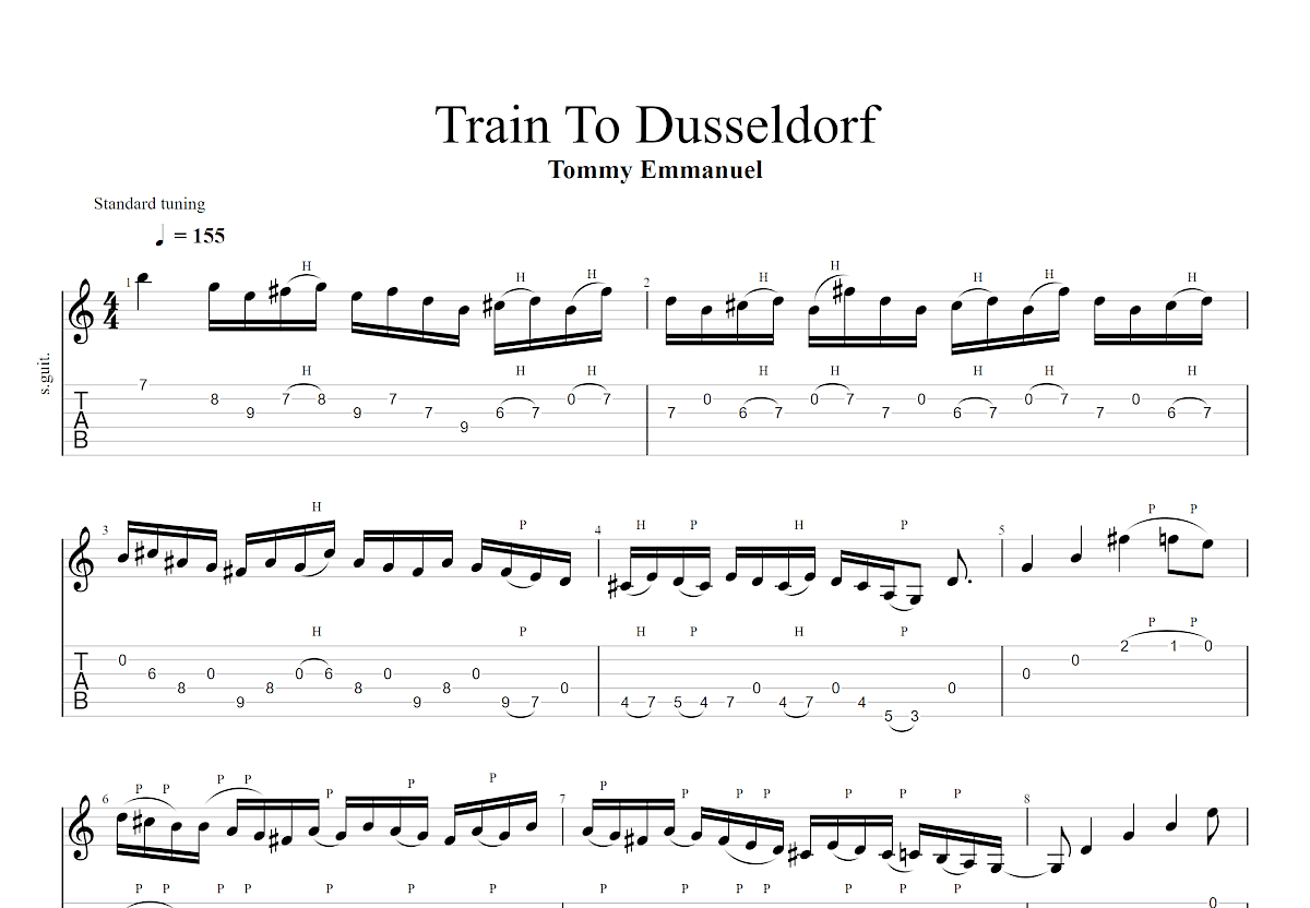 Train To Dusseldorf吉他谱_Tommy Emmanuel_C调指弹