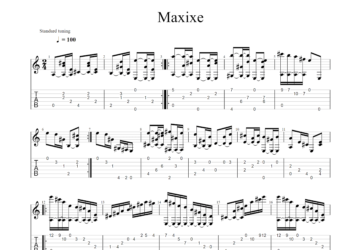Maxixe吉他谱预览图