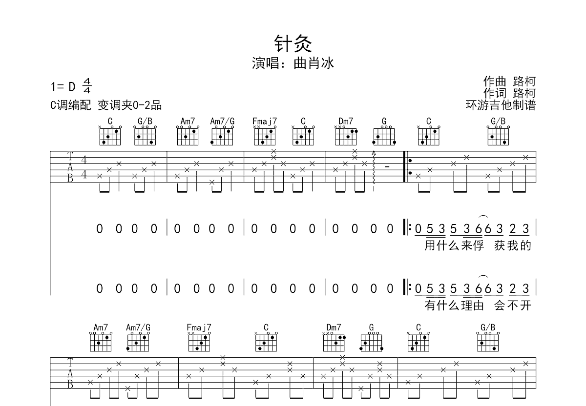 针灸吉他谱预览图